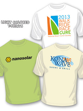 Light Colored Custom Printed T-Shirts Image