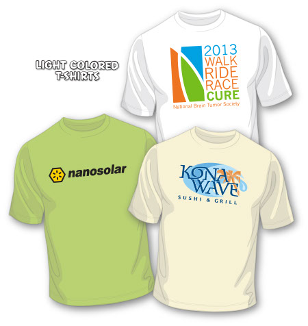 Light Colored Custom Printed T-Shirts Image